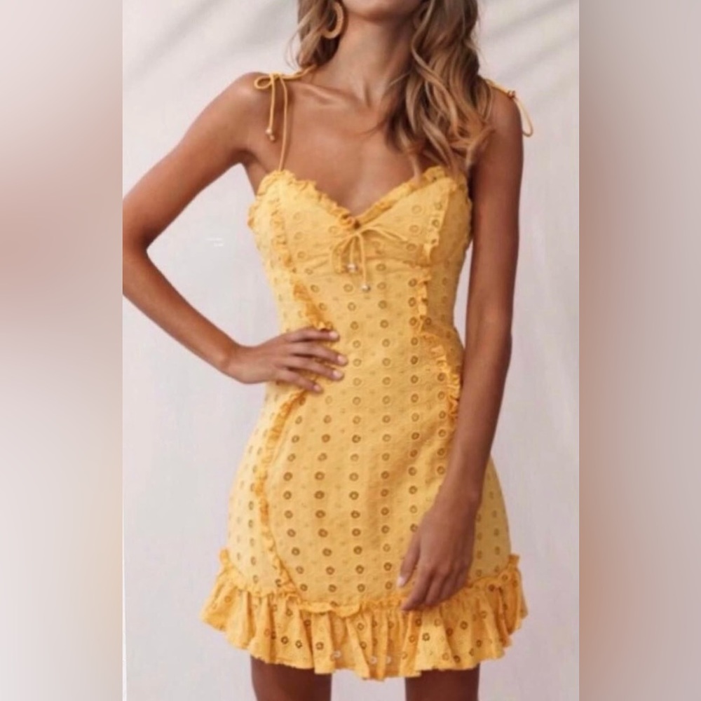 NWT Yellow eyelet dress